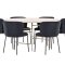 Copenhagen Essgruppe Tisch Ø140cm und 6 Stühle whitewash, schwarz.
