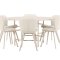 Copenhagen Essgruppe Tisch Ø140cm und 6 Stühle whitewash, beige.