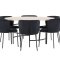Copenhagen Essgruppe Tisch Ø140cm und 6 Stühle whitewash, schwarz.