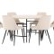 Copenhagen Essgruppe Tisch Ø140cm und 6 Stühle whitewash, beige.