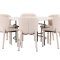 Copenhagen Essgruppe Tisch Ø140cm und 6 Stühle whitewash, beige.