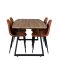 IncaNABL spisebordsst spisebord  udtrksbord lngde cm 160 / 200 elletr dekor og 4 Polar stole PU kunstlder brun.