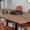 IncaNABL spisebordsst spisebord  udtrksbord lngde cm 160 / 200 elletr dekor og 4 Polar stole PU kunstlder brun.