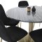 Estelle106BLBR matgrupp matbord svart, marmor och 6 Polar matstola velour svart, mssing dekor.