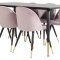 Dipp180x90BLBR spisebordsst spisebord sort og 6 Velvet stole velour pink, sort, messing dekor.