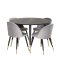 Dipp spisebordsst bord sort og 4 Velvet stole gr.