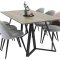 MarinaGRBL spisegruppe spisebord el tre dekor gr og 6 Velvet spisestuestoler velour lysegr.