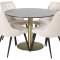 Estelle106BLBR matgrupp  svart, marmor och 4 Velvet Deluxe matstola velour beige, svart.