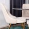 Estelle106BLBR spisebordsst spisebord sort, marmor og 4 Velvet Deluxe stole velour beige, messing dekor.