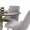 Estelle106BLBR Essgruppe Esstisch schwarz, Marmor und 4 Velvet Deluxe Esszimmersthle Velour hellgrau, Messing dekor.
