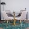 Estelle106BLBR Essgruppe Esstisch schwarz, Marmor und 4 Velvet Deluxe Esszimmersthle Velour hellgrau, Messing dekor.