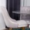 Estelle106BLBR Essgruppe Esstisch schwarz, Marmor und 4 Velvet Deluxe Esszimmersthle Velour hellgrau, Messing dekor.