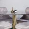 Estelle106BLBR Essgruppe Esstisch schwarz, Marmor und 4 Velvet Deluxe Esszimmersthle Velour hellgrau, Messing dekor.