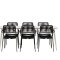 Lina set de jardin table 90x200cm 6 chaises Lindos noir.