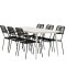 Lina set de jardin table 90x200cm 6 chaises Lindos noir.