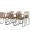 Lina set de jardin table 90x200cm 6 chaises Lindos brun.
