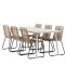 Lina set de jardin table 90x200cm 6 chaises Lindos brun.