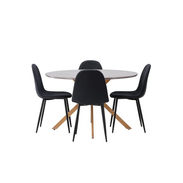Piazza spisegrupper spisebord gr� 4 stoler svart.