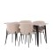 Tempe Essgruppe Esstisch Walnuss-Dekor 4 St�hle Boucl� braun.