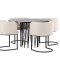 Stone spisegrupper spisebord svart 4 stoler beige.