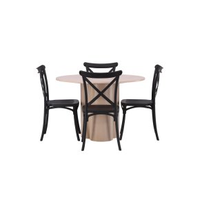 Olivia spisebordss�t spisebord whitewash 4 stole plast sort.