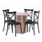 Olivia spisebordss�t spisebord whitewash 4 stole plast sort.