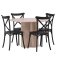 Olivia spisebordss�t spisebord whitewash 4 stole plast sort.