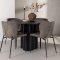 Olivia spisebordss�t spisebord sort 4 stole boucle brun.