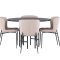 Copenhagen spisegrupper spisebord svart 4 stoler boucl� beige.