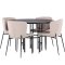 Copenhagen spisegrupper spisebord svart 4 stoler boucl� beige.