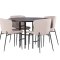 Copenhagen spisegrupper spisebord svart 4 stoler boucl� beige.