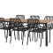 Break hagesett bord 90x200 cm natur 6 stoler svart.