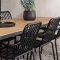 Break hagesett bord 90x200 cm natur 6 stoler svart.