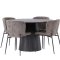 Lanzo spisegrupper spisebord mokka 4 stoler boucl� brun.
