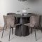 Lanzo spisegrupper spisebord mokka 4 stoler boucl� brun.