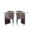 Gr�nvik spisebordss�t spisebord lysegr� 4 stole boucle brun.
