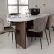 Gr�nvik spisebordss�t spisebord lysegr� 4 stole boucle brun.