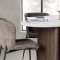 Gr�nvik spisebordss�t spisebord lysegr� 4 stole boucle brun.