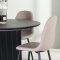 Matilda spisegrupper spisebord med uttrekk svart 4 stoler boucl� beige.