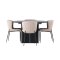 Matilda spisegrupper spisebord med uttrekk svart 4 stoler boucl� beige.
