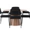 Lanzo spisegrupper spisebord natur 4 stoler boucl� svart.