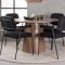 Lanzo spisegrupper spisebord natur 4 stoler boucl� svart.