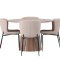 Lanzo spisegrupper spisebord natur 4 stoler boucl� beige.