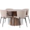 Lanzo spisegrupper spisebord natur 4 stoler boucl� beige.