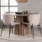 Lanzo spisegrupper spisebord natur 4 stoler boucl� beige.