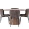 Lanzo spisegrupper spisebord natur 4 stoler boucl� brun.