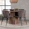 Lanzo spisegrupper spisebord natur 4 stoler boucl� brun.