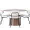 Lanzo spisegrupper spisebord natur 4 stoler boucl� hvit.