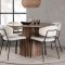 Lanzo spisegrupper spisebord natur 4 stoler boucl� hvit.