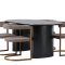 Isolde spisebordss�t spisebord sort 4 stole boucle brun.